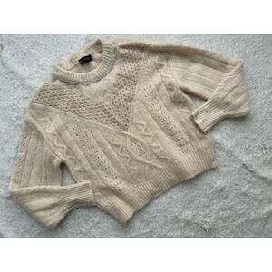 🥶 Express Cream Lace Inlay Sweater Size Small